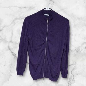 Glenfield Purple zipper front wool cashmere blend Sweater medium zipper front
